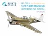 Quinta Studio QD+72214 P-40N Warhawk 3D-Printed & coloured Interior on decal paper (Academy) (with 3D-printed resin parts) 1/72